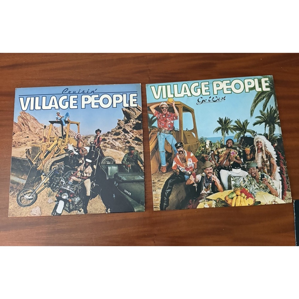 Village People‎ Lot of 2 Vinyl LPs Cruisin' 1978 + Go West 1979 Casablanca NBLP